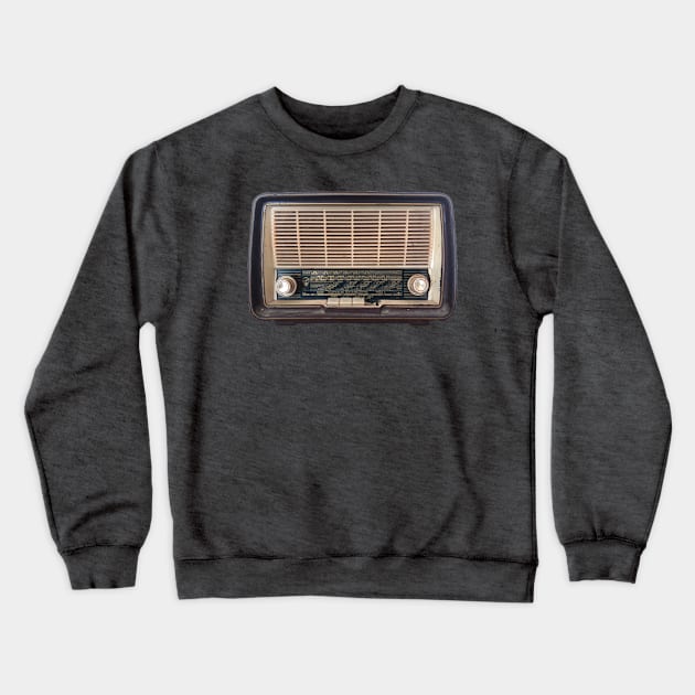 Retro Radio, Analogue, Tube Antique Radio Crewneck Sweatshirt by badlydrawnbabe